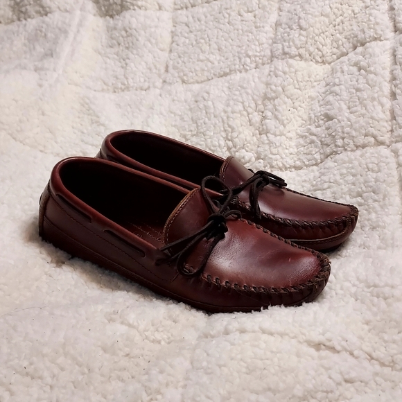 Minnetonka Mens Essential Driver Driving Loafers Dark Brown Leather 8 Preppy main image 7